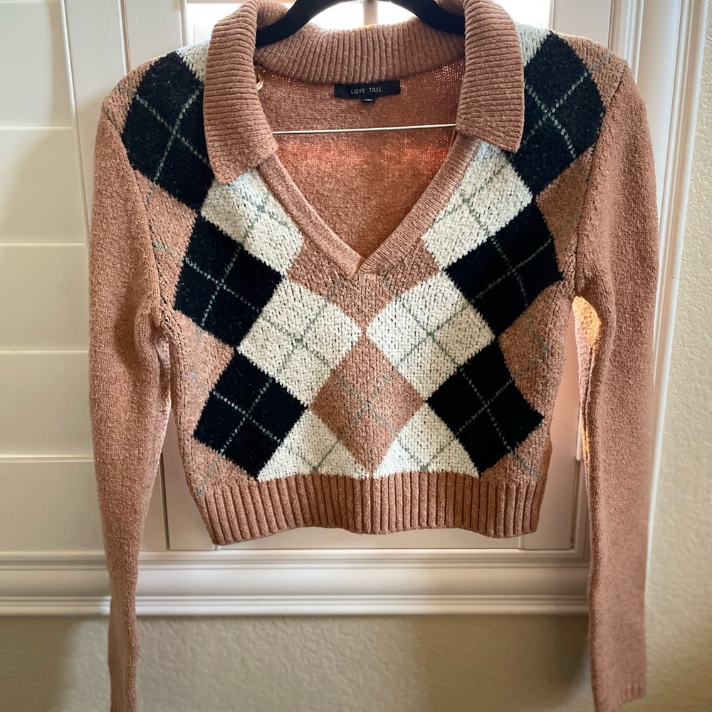 V-neck sweater.
